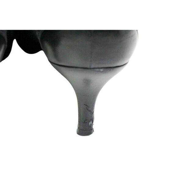 Salvatore Ferragamo BLACK REAL LEATHER VELVET MID HEEL CLASSIC PUMP SHOES 8.5C - Picture 9 of 13